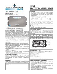 Venmar Wall Control Compatibility Chart