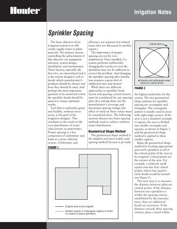 Irrigation Notes: Sprinkler Spacing - Hunter Industries