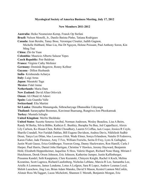 MSA New Members total 2011 to 2012.pages - Mycological Society ...