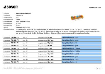 Kinder Glockenspiel 27803001 GS Stahl verschiedene Farben ...