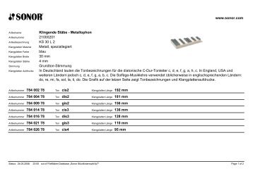 Klingende StÃ¤be - Metallophon 21000201 KS 30 L 2 Metall ...