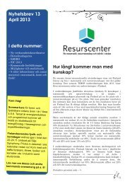 Nyhetsbrev 13 April 2013 I detta nummer - Skolresurs.fi