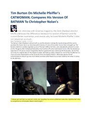 Tim Burton on Christopher Nolan's Batman - Resources