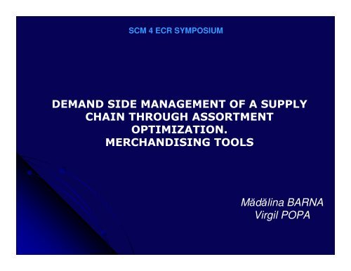Demand side management of a supply chain through ... - ecr-uvt
