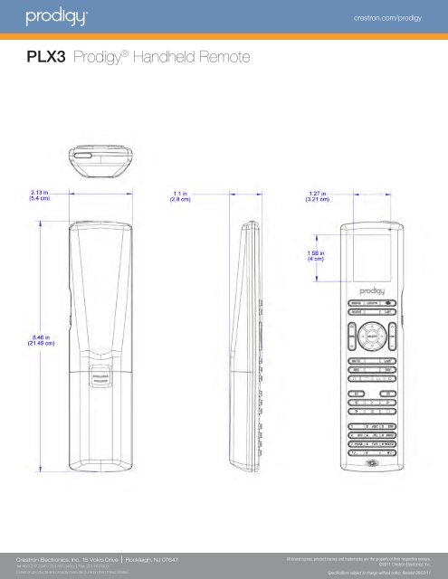 Product Specifications: PLX3 - CE Pro