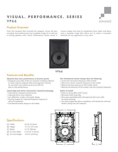 Download Visual Performance VP66 In-Wall Speaker spec ... - CE Pro