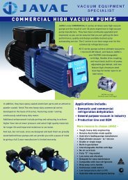 COMMERCIAL HIGH VACUUM PUMPS - Javac