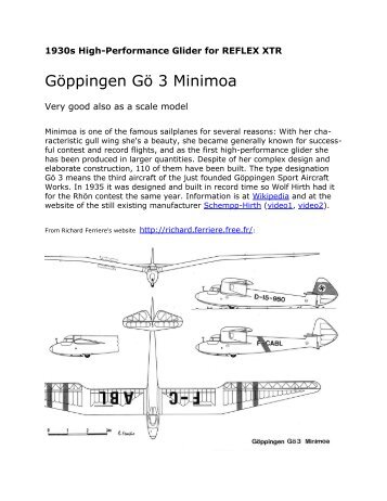 Goeppingen Goe 3 Minimoa for REFLEX XTR