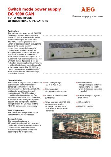 Switch mode power supply DC 1000 CAN