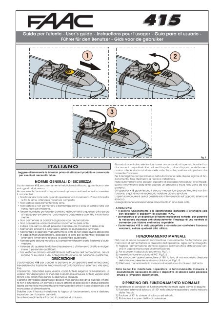 Guida per l'utente - User's guide - Instructions pour l'usager ... - Faac