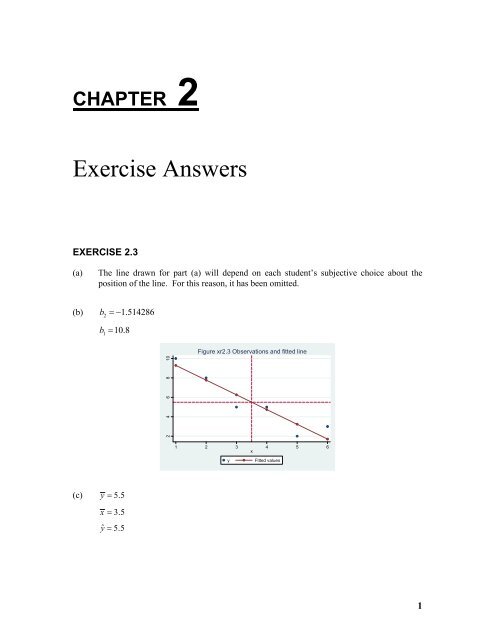 Exercise Answers - Principles of Econometrics