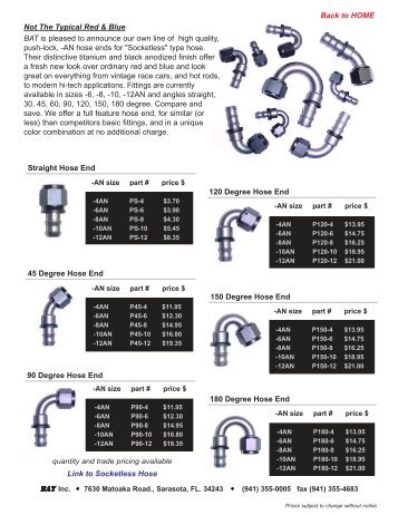 Push-on Hose End Fittings