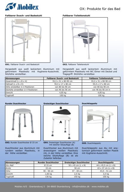 OX: Produkte fÃ¼r das Bad - mobilex-care.com