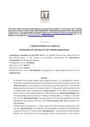 it holding finance sa under ea procedure for the sale of the ittierre ...