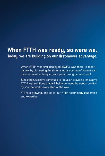 EXFO's FTTH Testing Portfolio