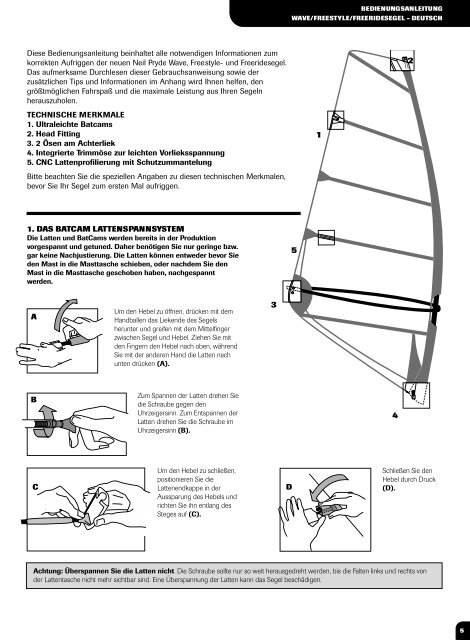 1. DAS BATCAM LATTENSPANNSYSTEM Diese ... - Neil Pryde