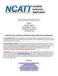 NCATT Certified Instructor Application