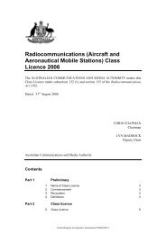 (Aircraft and Aeronautical Mobile Stations) Class Licence ... - Fly Safe!