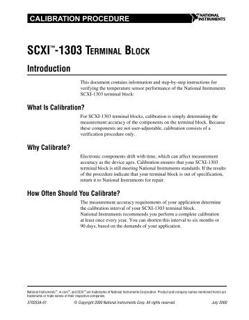 SCXI-1303 Terminal Block Calibration Procedure