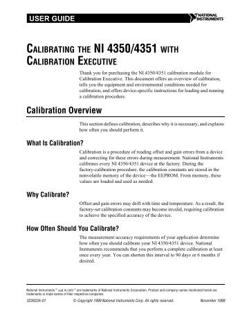 CALIBRATING THE NI 4350/4351 WITH CALIBRATION EXECUTIVE