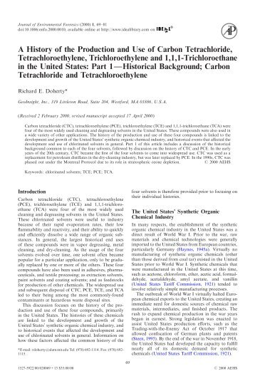 A History of the Production and Use of Carbon Tetrachloride ...