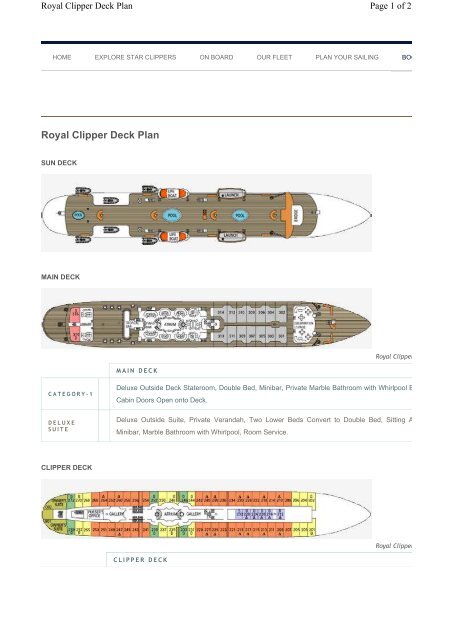 Royal Clipper Deck Plan - Innovative Travel