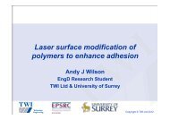 Laser surface modification of polymers to enhance adhesion