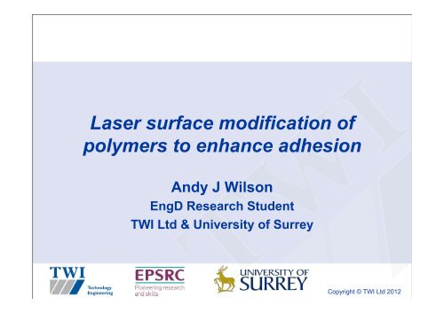 Laser surface modification of polymers to enhance adhesion