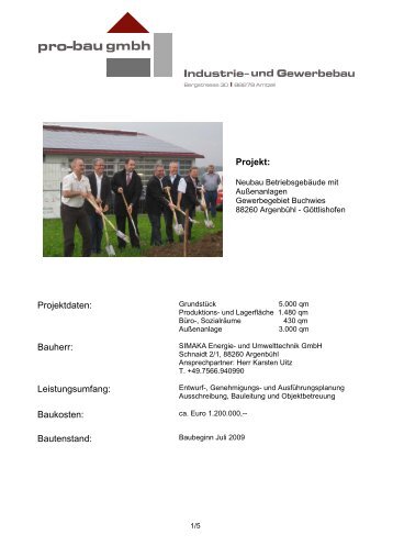 Projekt - bei der pro-bau gmbh