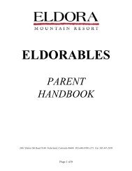 Parent Handbook - Eldora Mountain Resort