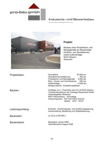 Projekt - bei der pro-bau gmbh