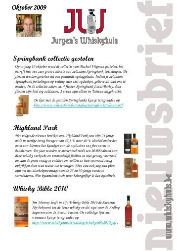 Oktober 2009 Springbank collectie gestolen Highland ... - Whiskyhuis