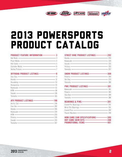 POWERSPORTS PRODUCTS CATALOG