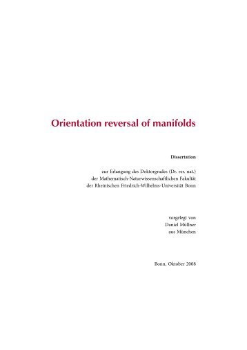 Orientation reversal of manifolds - UniversitÃ¤t Bonn