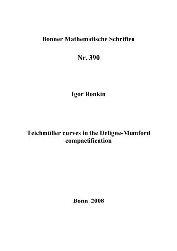 Download as a PDF - Fachbibliothek Mathematik der UniversitÃ¤t Bonn