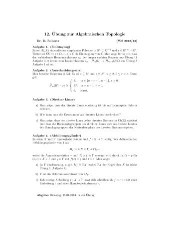 12. Â¨Ubung zur Algebraischen Topologie