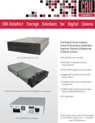 CRU-DataPort Storage Solutions for Digital Cinema - Hammer