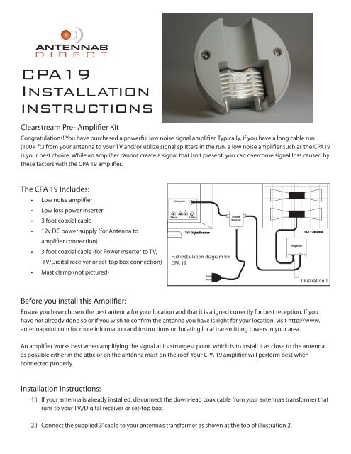 CPA19 Installation instructions - Antennas Direct