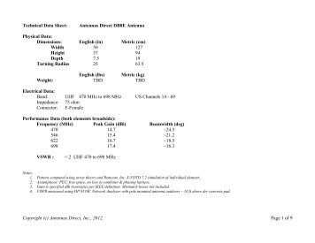 Technical Data Sheet: Antennas Direct DB8E Antenna Physical ...