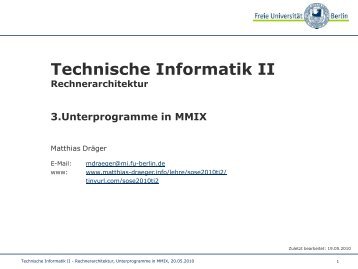 Unterprogramme in MMIX - auf Matthias-Draeger.info