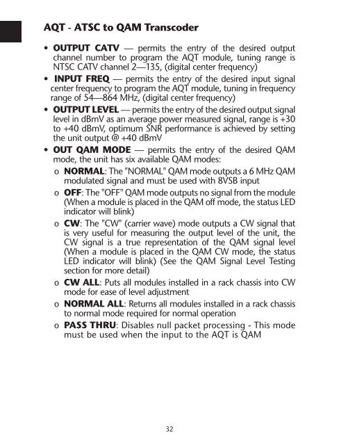 BroadBand reference Guide - Blonder Tongue Laboratories Inc.