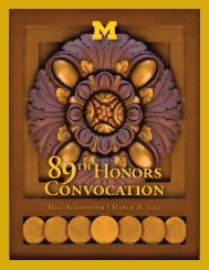 89th Annual Honors Convocation - University of Michigan