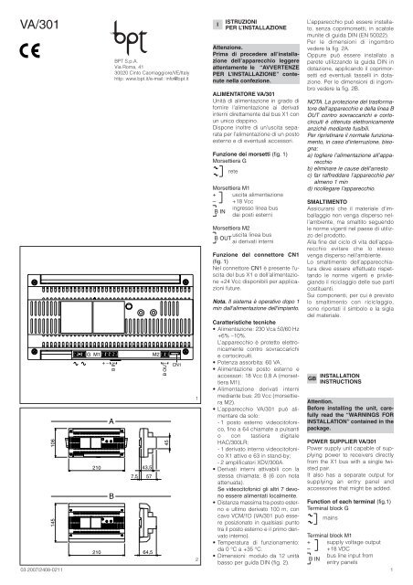 Moniteur LCD BPT 62151100 NVM/301 – Pour Visiophone, Came Italia, 2 Fils