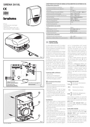 istruzioni sirena sa10l - Bpt