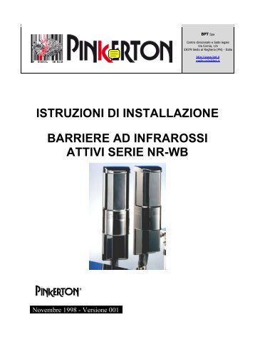 istruzioni di installazione barriere ad infrarossi attivi serie nr-wb - Bpt