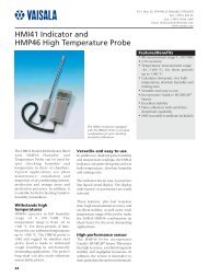 HMI41 Indicator and HMP46 High Temperature Probe - Live Data AB