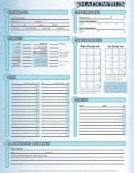 Two-Page Character Sheet - Shadowrun