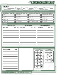 Shadowrun Fourth Edition Character Sheet - Deckeon