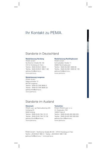 Ihr Kontakt zu PEMA. - PEMA GmbH