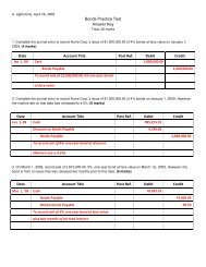 Bonds Journal Entries Practice Test Answer Key - New Learner